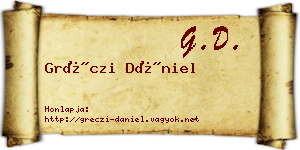 Gréczi Dániel névjegykártya