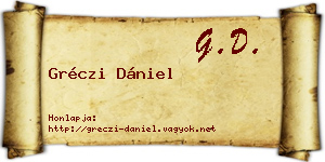 Gréczi Dániel névjegykártya